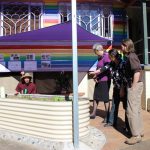 Admiring the finished job on the opening day.