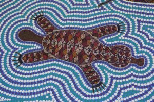 Small platypus - detail from Djanbung Dreaming mural by Gilbert Laurie